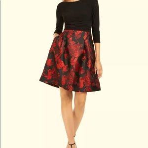 Jessica Howard Women’s BLK/Red Floral Dress Size8